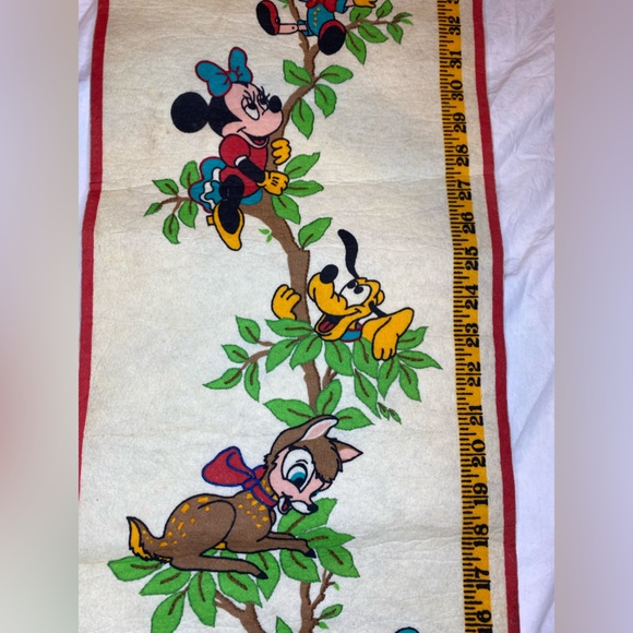 Vintage Disney Growth Chart Felt 36 Inch Mickey Donald Bambi Pluto Minnie 70s - Picture 4 of 6